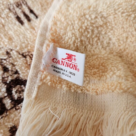 Vintage 70s Pair Set 2 Cannon Beige Tea Coffee Pot Kitchen Hand Towel 22"x15" - Picture 6 of 6